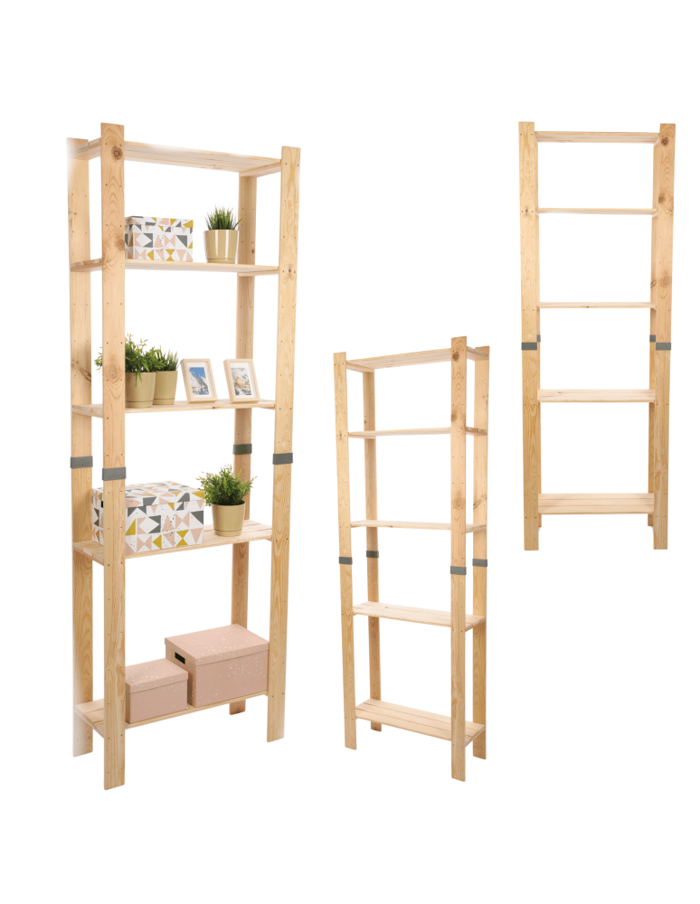 Regały drewniane - Regał drewniany na książki regał na zabawki regał do spiżarni 230cm SOSNOWY - product b2b.wamar.biz 1