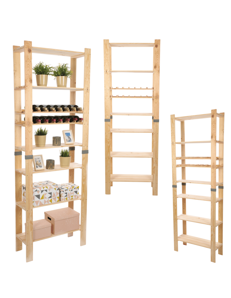 Regały drewniane - Regał drewniany na książki regał na zabawki regał do spiżarni 230cm SOSNOWY - product b2b.wamar.biz 1