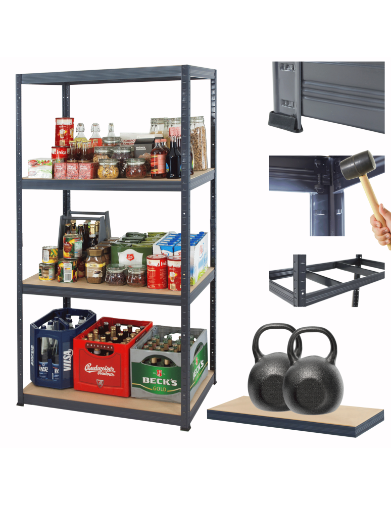 Magazynowe regały metalowe - Regał metalowy HELIOS HWN 213x150x50 5x275kg - product b2b.wamar.biz 4