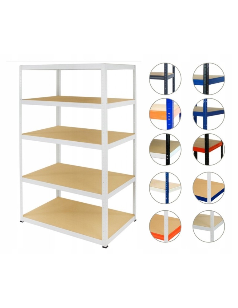 Magazynowe regały metalowe - Regał metalowy regał magazynowy szpitalny HELIOS biały 180x180x35 5x275kg - product b2b.wamar.biz 1