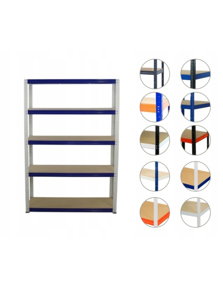 Magazynowe regały metalowe - Regał metalowy HELIOS HWN 196x180x40 5x275kg - product b2b.wamar.biz 1