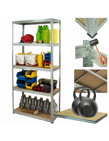 Regał metalowy ocynk HELIOS 180x110x50cm 5Px275kg .:.