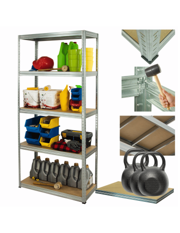 Regał metalowy ocynk HELIOS 180x120x50cm 5Px350kg .:.