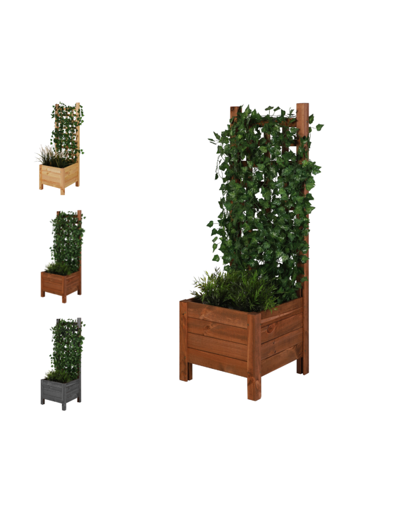 Duże donice ogrodowe- pergole - Drewniana donica z pergolą RD-DNC /120x40x40cm/ Brązowa - product b2b.wamar.biz 1