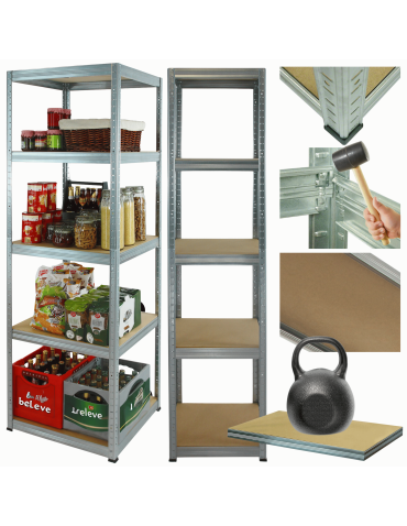 Regał metalowy ocynk HELIOS 196x30x30cm  5Px175kg .:.