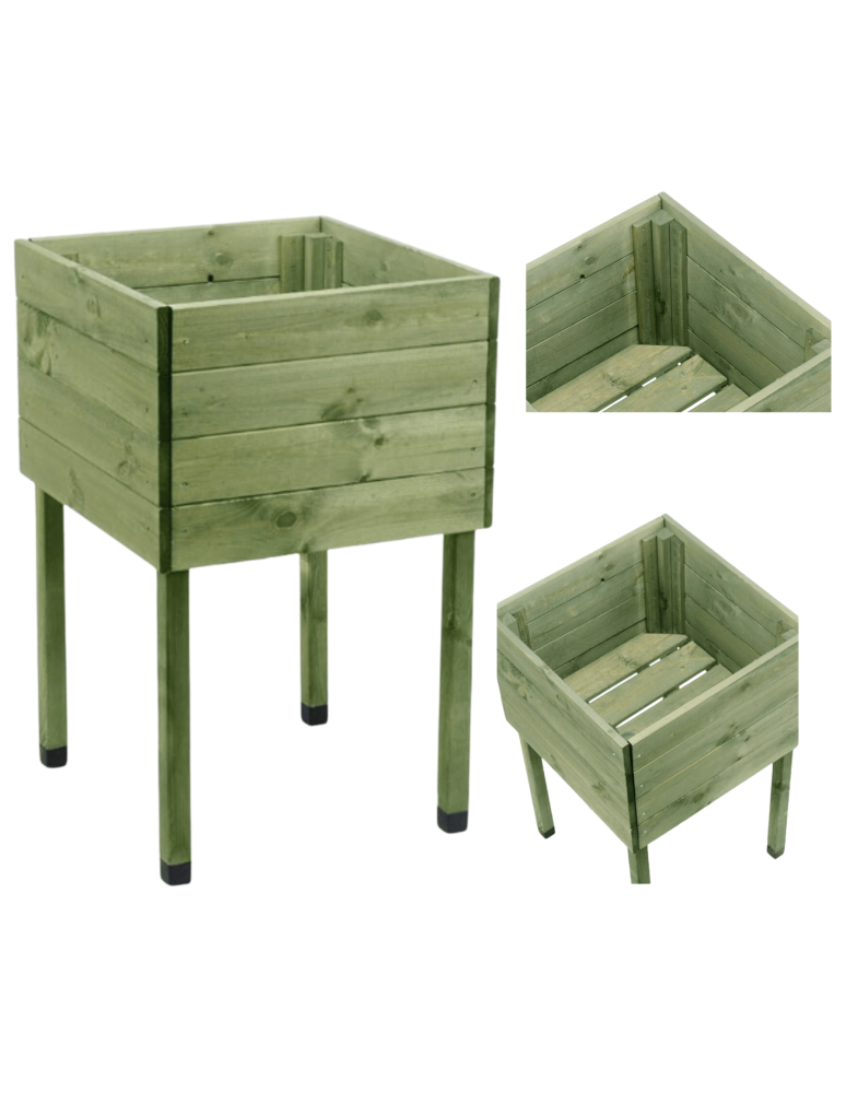 Duże donice ogrodowe- pergole - Donica ogrodowa donica na nogach drewniany ziołownik warzywnik  BRD 50x50 - product b2b.wamar.biz 1