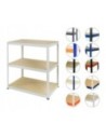 Regał metalowy regał magazynowy szpitalny HELIOS biały 106x100x60 3x175kg