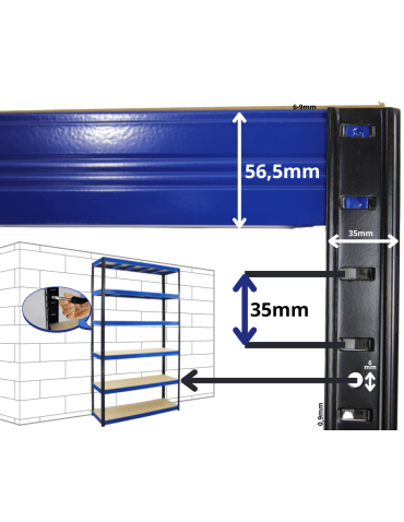 Helios Premium - Regał metalowy Premium HELIOS 196x100x35cm 5Px275kg .:. - produkt 8