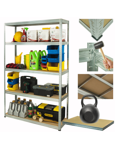 Regał metalowy ocynk HELIOS 196x180x40cm 5Px175kg .:.