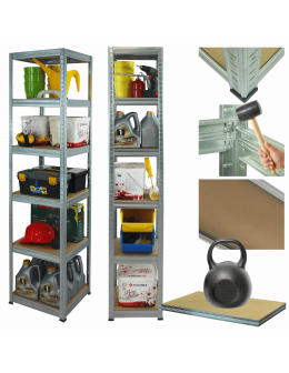 Regał metalowy ocynk HELIOS 196x45x45cm 6Px175kg .:.