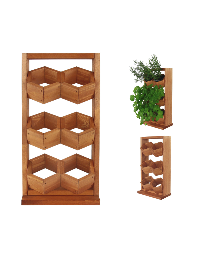 Grządki i Warzywniaki - Drewniane kwietniki wertykalne RD-8/2x3 - Olcha - product b2b.wamar.biz 1