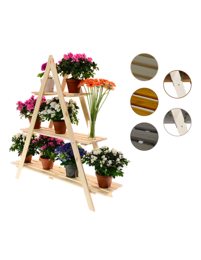 Kwietniki - Drewniany Kwietnik 107x101x26 cm – RP/  3- poziomowy/ Naturalny - product b2b.wamar.biz 1