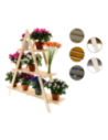 Drewniany Kwietnik 107x101x26 cm – RP/  3- poziomowy/ Naturalny