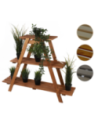 Drewniany Kwietnik 79x101x26 cm – RP/  3- poziomowy/ Brązowy