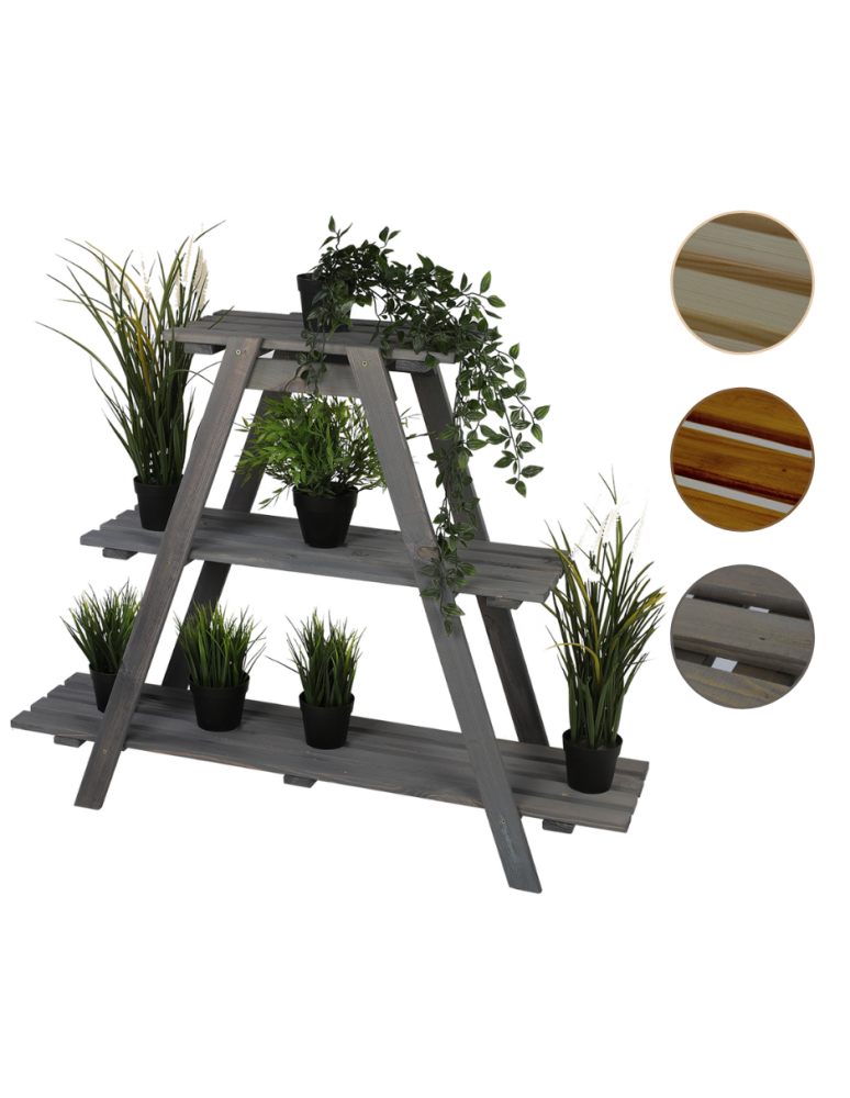 Kwietniki - Drewniany Kwietnik 79x101x26 cm – RP/  3- poziomowy/ Szary - product b2b.wamar.biz 1