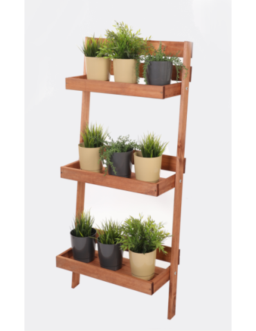 Wielopoziomowe kwietniki - Drewniany kwietnik opierany o ścianę stojak regał na rośliny 115x37cm EKO - product 2