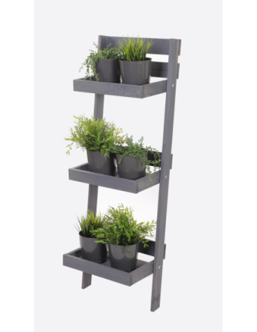 Wielopoziomowe kwietniki - Drewniana drabinka opierana o ścianę stojak regał na rośliny 115x37cm EKO - product 2