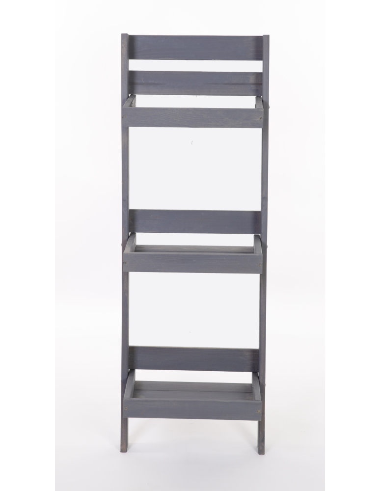 Wielopoziomowe kwietniki - Drewniana drabinka opierana o ścianę stojak regał na rośliny 115x37cm EKO - product b2b.wamar.biz 4
