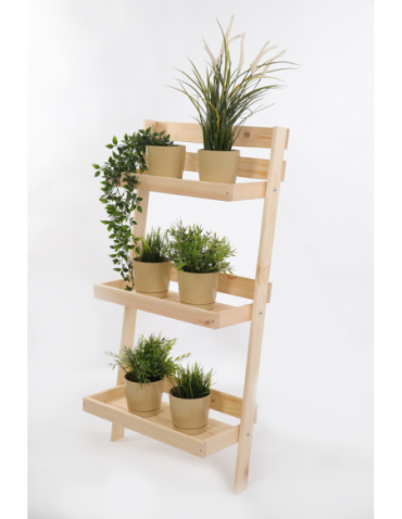 Wielopoziomowe kwietniki - Kwietnik drewniany opierany o ścianę stojak regał na rośliny 115x57cm EKO - product 2