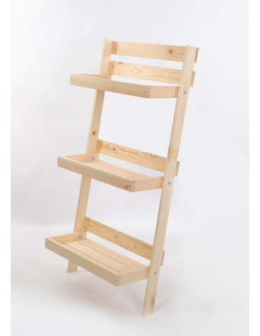 Wielopoziomowe kwietniki - Kwietnik drewniany opierany o ścianę stojak regał na rośliny 115x57cm EKO - product 5
