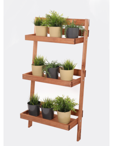 Wielopoziomowe kwietniki - Drewniany kwietnik opierany o ścianę stojak regał na rośliny 115x57cm EKO - product 2