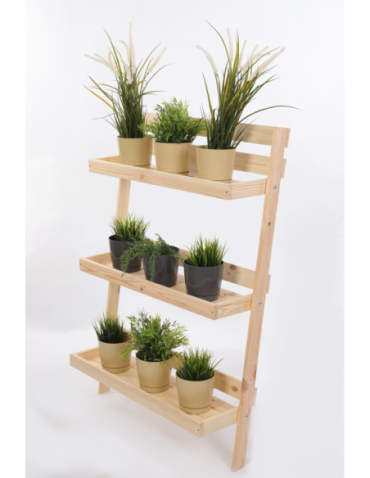 Wielopoziomowe kwietniki - Drewniany kwietnik opierany o ścianę stojak regał składany 115x77cm EKO - product 2