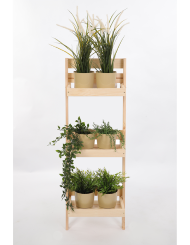 Wielopoziomowe kwietniki - Drewniany kwietnik opierany o ścianę stojak regał na rośliny 115x37cm EKO - product 19
