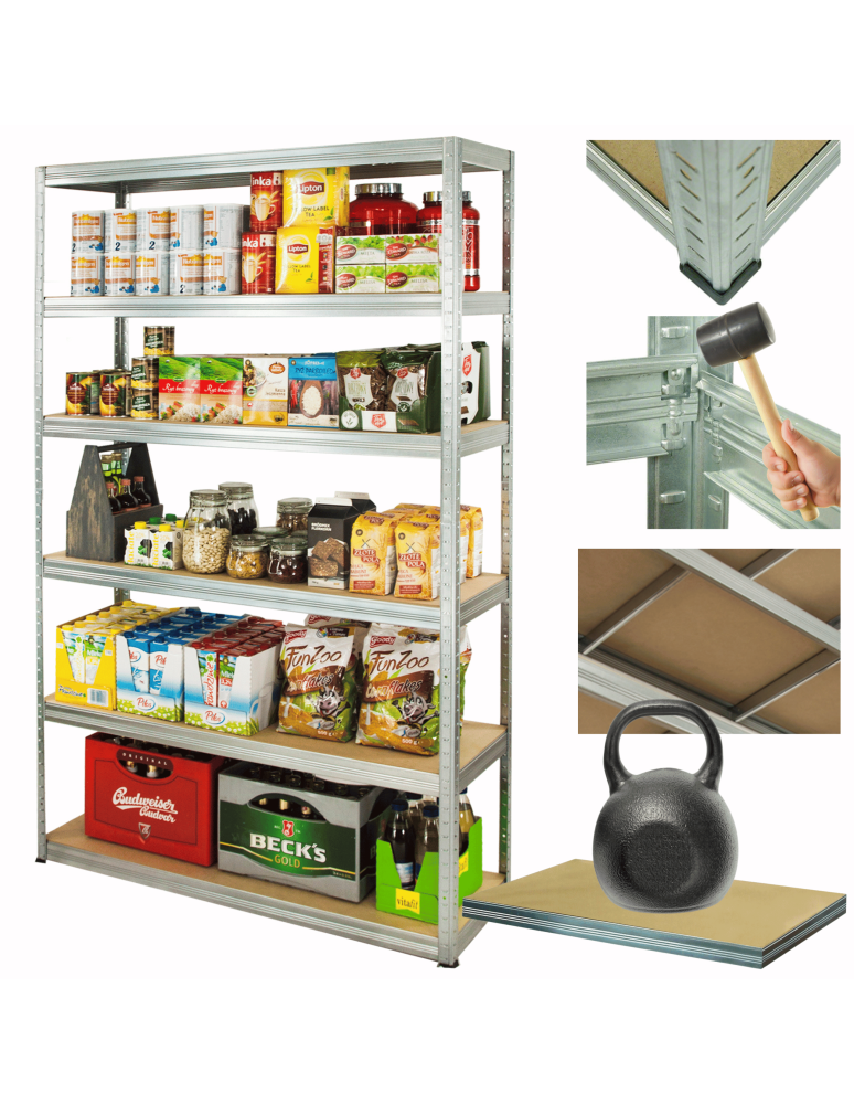 Helios Regały Ocynkowane - Regał metalowy ocynk HELIOS 196x150x35cm 6Px175kg .:. - product b2b.wamar.biz 1