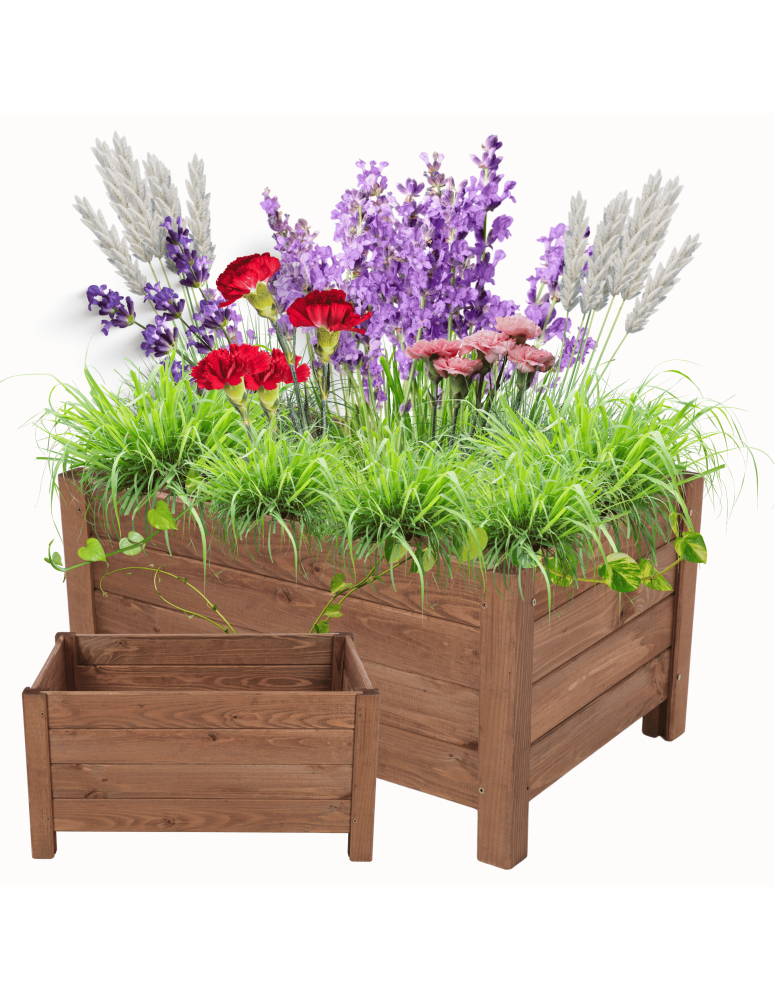 Duże donice ogrodowe- pergole - Drewniana donica ogrodowa doniczka skrzynka na kwiaty 31x60x40 EKO - product b2b.wamar.biz 1