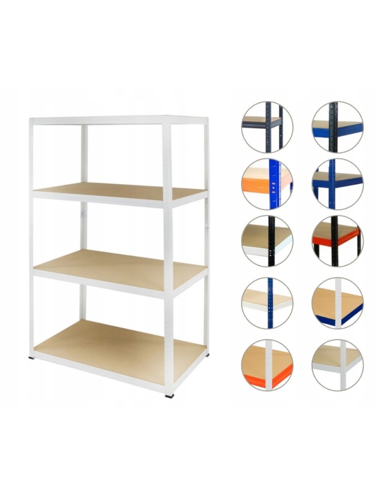 Magazynowe regały metalowe - Regał metalowy regał magazynowy szpitalny HELIOS biały 196x180x40 4x175kg - product b2b.wamar.biz 1