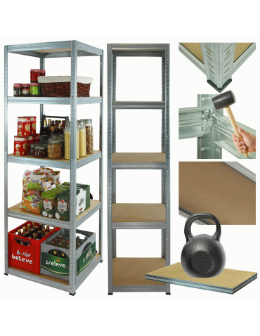 Regał metalowy ocynkowany HELIOS 213x50x50cm 5Px175kg .:.