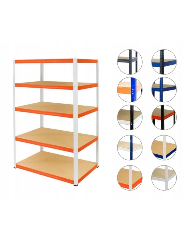 Magazynowe regały metalowe - Regał metalowy HELIOS HWO 180x180x45 5x275kg - product b2b.wamar.biz 1