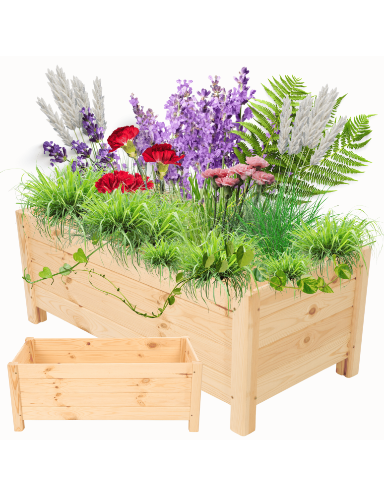 Duże donice ogrodowe- pergole - Drewniana donica ogrodowa doniczka skrzynka na kwiaty 31x80x40 na nogach - product b2b.wamar.biz 1
