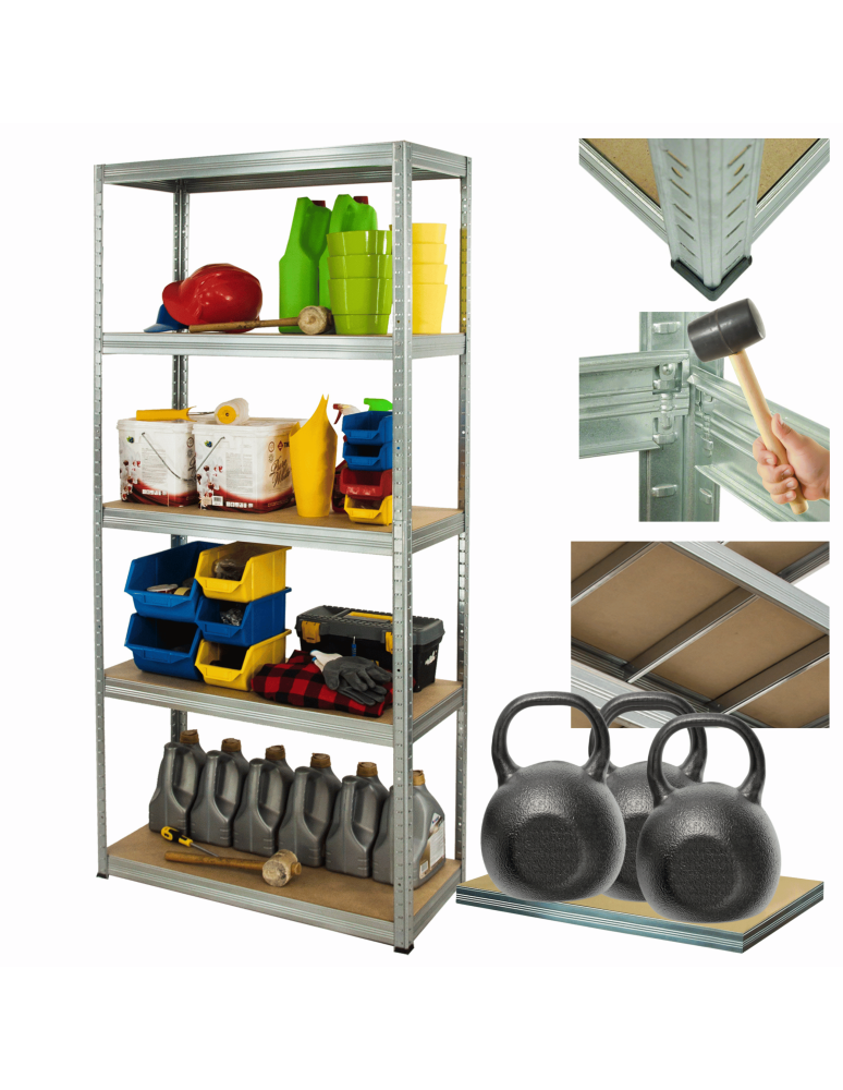 Helios Regały Ocynkowane - Regał metalowy magazynowy ocynkowany HELIOS 213x100x35cm 5Px350kg .:. - produkt b2b.wamar.biz 1