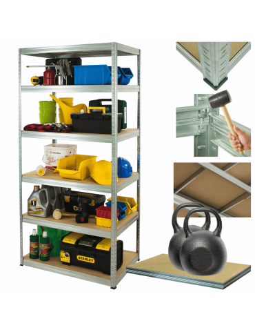 Regał metalowy ocynkowany HELIOS 213x120x50cm 6Px275kg .:.