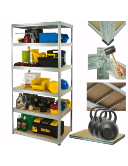 Regał metalowy ocynkowany HELIOS 213x120x50cm 6Px350kg .:.