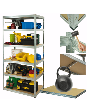 Regał metalowy ocynkowany HELIOS 213x120x60cm 6Px175kg .:.