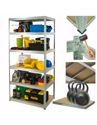 Regał metalowy ocynkowany HELIOS 213x120x60cm 6Px350kg .:.