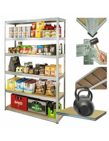 Regał metalowy ocynkowany HELIOS 213x150x50cm 6Px275kg .:.