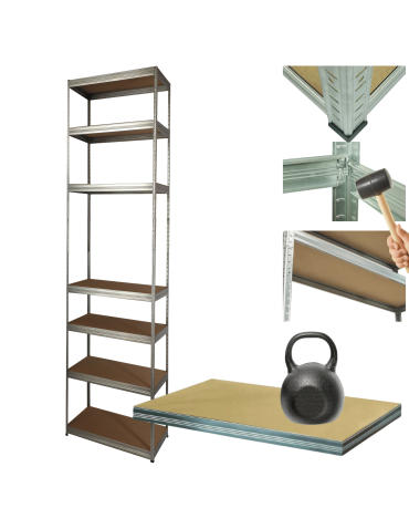 Regał metalowy ocynkowany HELIOS 270x30x30cm  7Px175kg .:.