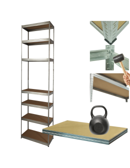 Regał metalowy ocynkowany HELIOS 270x30x30cm 7Px175kg .:.