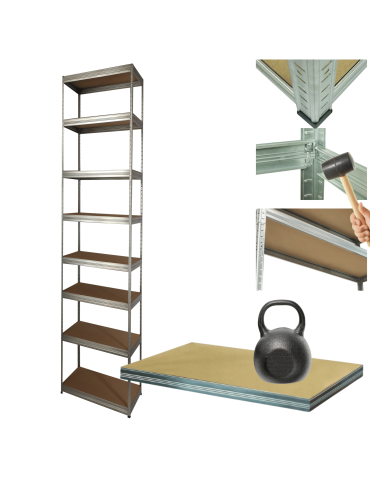 Regał metalowy ocynkowany HELIOS 270x60x60cm 8Px175kg .:.