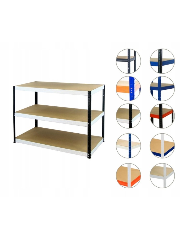 Magazynowe regały metalowe - Regał metalowy HELIOS HBW 90x180x60 3x275kg - product b2b.wamar.biz 1