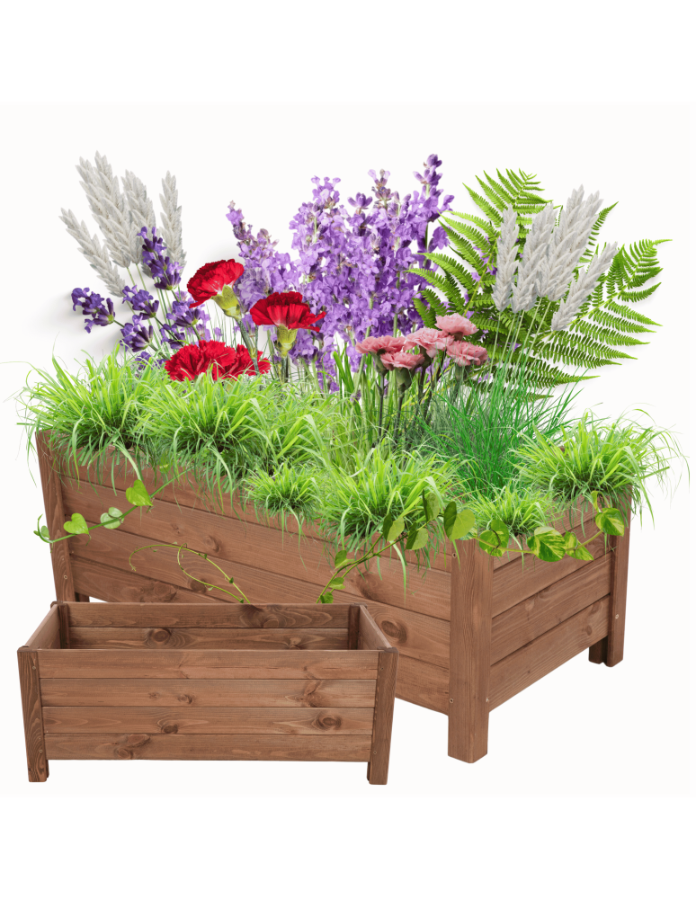 Duże donice ogrodowe- pergole - Drewniana donica ogrodowa doniczka skrzynka na kwiaty 31x80x40 EKO - product b2b.wamar.biz 1