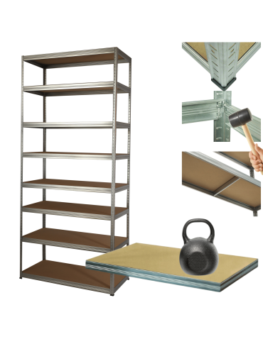 Regał metalowy ocynkowany HELIOS 270x75x35cm 8Px175kg .:.