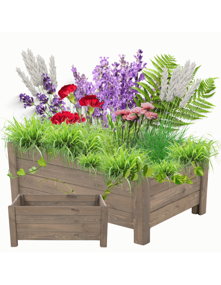 Duże donice ogrodowe- pergole - Drewniana donica ogrodowa doniczka skrzynka na kwiaty 31x80x40 na nogach - product b2b.wamar.biz 1