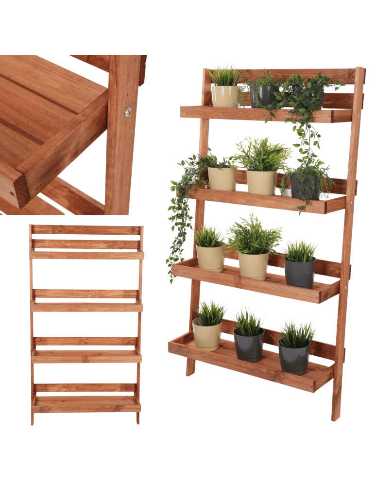 Wielopoziomowe kwietniki - Stojak na kwiaty opierany o ścianę kwietnik regał na rośliny 145x77cm EKO - product b2b.wamar.biz 1