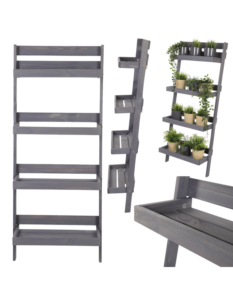 Wielopoziomowe kwietniki - Składany kwietnik pionowy do ściany stojak regał na rośliny 145x57cm EKO - product b2b.wamar.biz 1