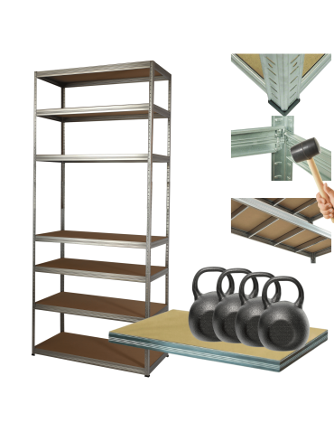 Regał metalowy ocynkowany HELIOS 270x90x35cm 7Px400kg .:.