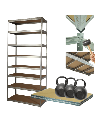 Regał metalowy ocynkowany HELIOS 270x90x35cm 8Px350kg .:.